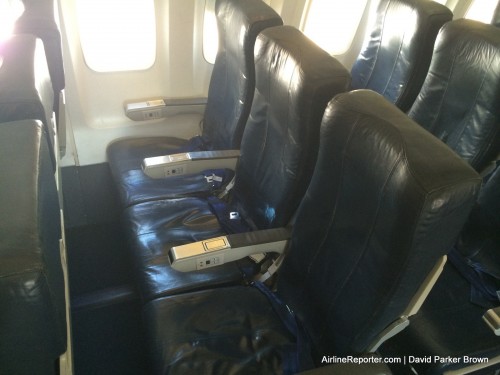 Standard economy seating in the Sun Country 737
