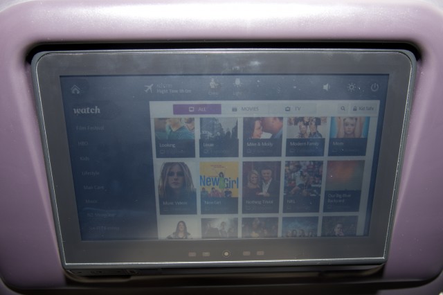 NZ's new IFE system features more content than you could ever watch, and enough to satisfy everyone. Photo - Bernie Leighton | AirlineReporter