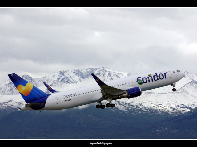 A Condor 767-300ER departing Anchorage Airport