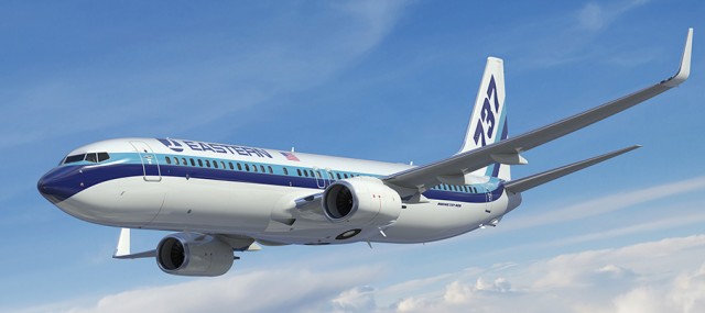 A Boeing 737-800NG seen in Eastern Air Lines' livery - Image: EAL