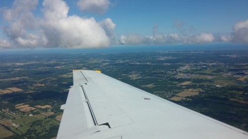 Initial decent into Cleveland from St. Louis on an Embraer ERJ-145…on July 4th - Photo: Steven Paduchuk