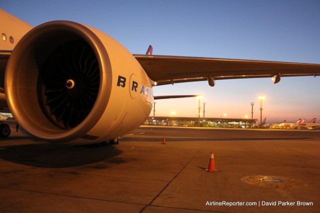 The GE90 engines took good care of us as we flew down to Sao Paulo