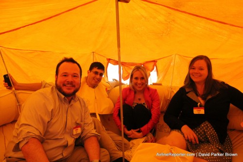 That's me, Jason, Carla and Cynthia all hanging out in a TAM safety raft