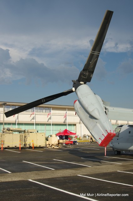 Getting up close and personal with the Osprey shows just how big those rotors really are!