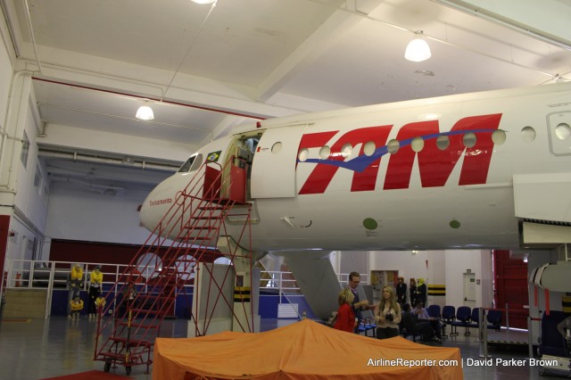 This Fokker 100 is used as TAM's trainer
