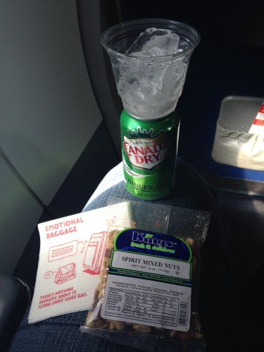 Spirit's $5.00 mixed nut and soft drink combo. Photo: JL Johnson