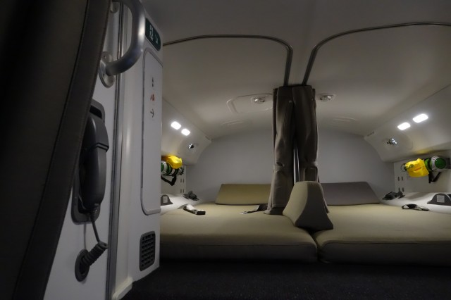 The pilot's rest area inside an Air Canada Boeing 787 Dreamliner - Photo: Howard Slutsken | Airways News