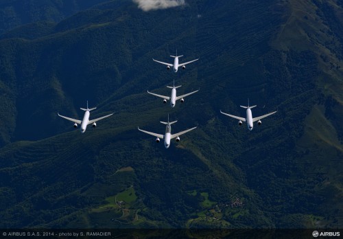 What's better than one or two A350s flying in formation? Five of course - Photo: Airbus