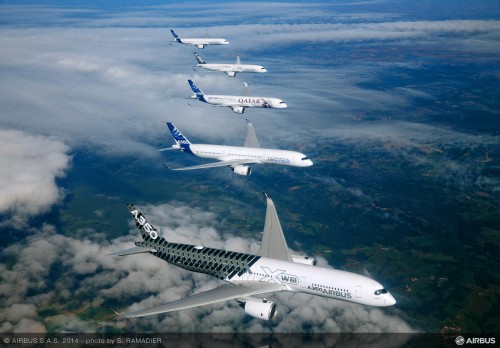 Airbus decided to fly their test A350s in formation - Photo: Airbus