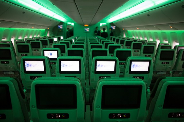 The economy cabin is configured with 10 seats abreast - Photo: Jeremy Dwyer-Lindgren | NYCAviation.com
