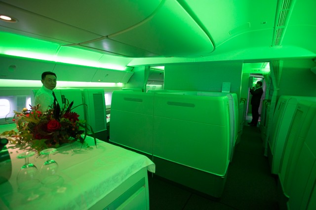 The large first class cabin on China Eastern's 777-300ER - Photo: Jeremy Dwyer-Lindgren | NYCAviation.com