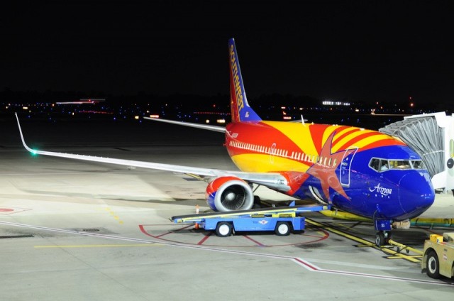 Arizona One seen at night in the gate Area - Photo: JL Johnson