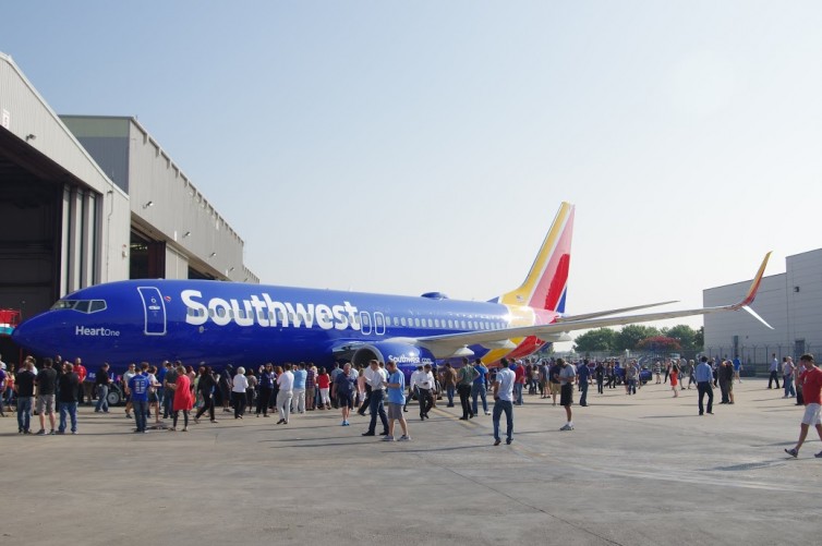 The first Boeing 737 in Southwest's new livery - Photo: Mal Muir