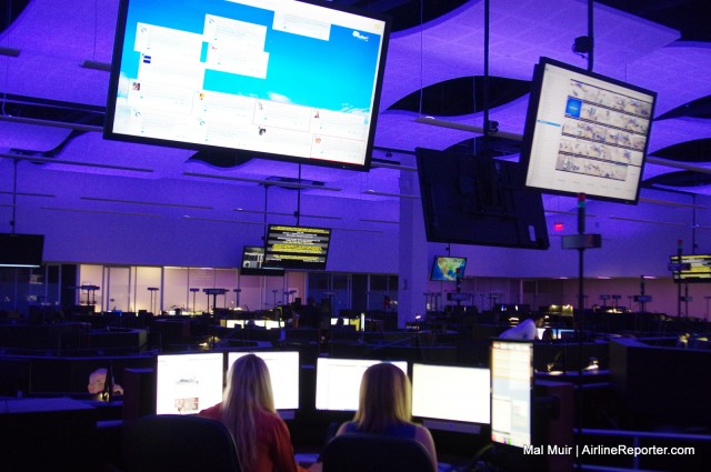 The mini version of the Listening Center located in Southwest Airlines NOC