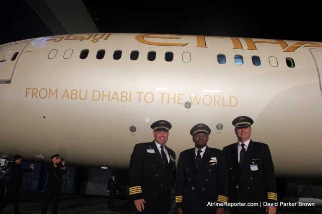Pilots for Etihad's new 787 were excited to see the new aircraft