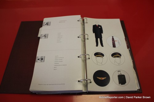 A manual showing the proper fitting for a uniform