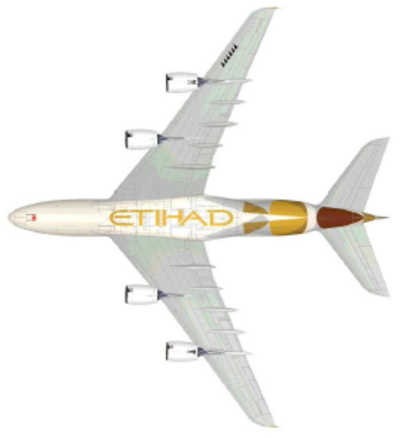 The new Etihad livery will have their name on the bottom, as shown with this A380 mock-up. Image: Etihad Airways