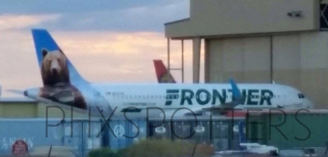 Frontier Airline’s new livery seen out in the open in Denver ’“ Photo: Billy Ellion | @PHXSpotters1