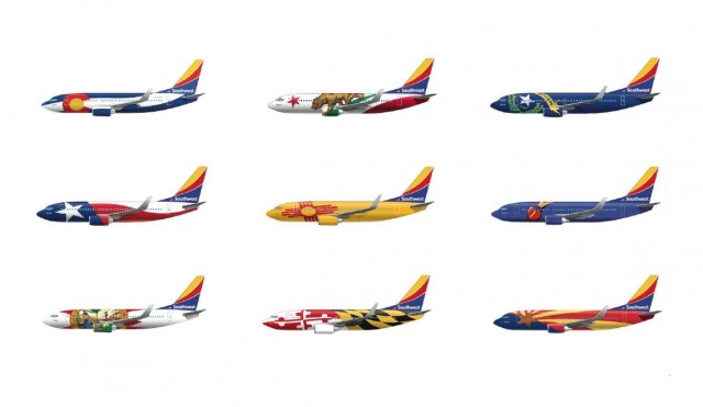The New Southwest Special Livery Designs.  Incorporating both the existing & the New Livery details - Image: Southwest Airlines