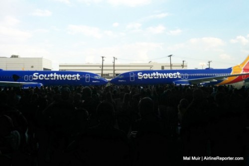 The Monday Deck Party at the Southwest Tech Ops hangar with two guests of honor: Heart One & Two