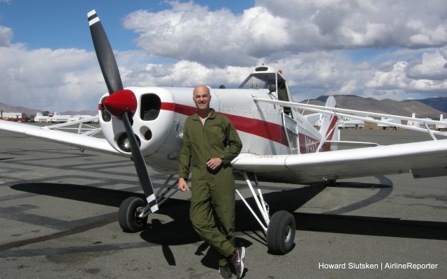 Soaring NV's Piper Pawnee towplane, with Silvio, the pilot, "striking a pose!"