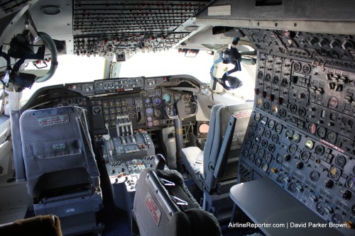 The flight deck of the very first Boeing 747-100
