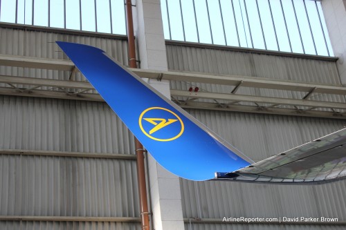 Nicely lit winglet in the Condor maintenance facility