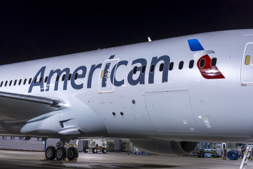 A close up of the American titles on the 787 - Photo: American Airlines