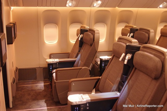 China Airline's new Premium Economy class seat has a 39" pitch and with a fixed seat back means you do not lose any of that 39" as the person in front of you reclines.