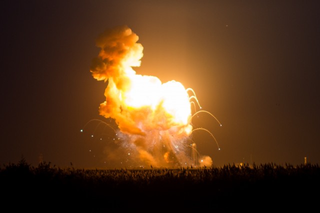 Antares explodes following a loss of thrust. Photo: NASA