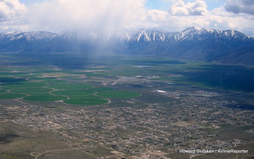 We're north-east of MEV, and descending to 6,000 feet. You can see the airport right off the nose.