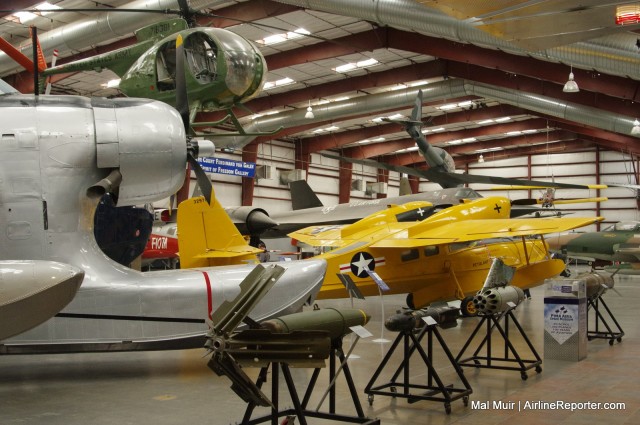 A look at the main hangar of the PIMA Air & Space Museum, in the background is an SR-71 Blackbird