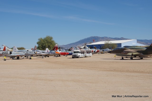 Taking a tram tour at the PIMA Air & Space means you can get a running commentary of all the different aircraft outside, without the need for taking one step.