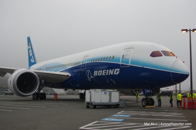 Boeing 787 Number 3 (aka ZA003) at the Museum of Flight - Photo: Mal Muir | AirlineReporter.com