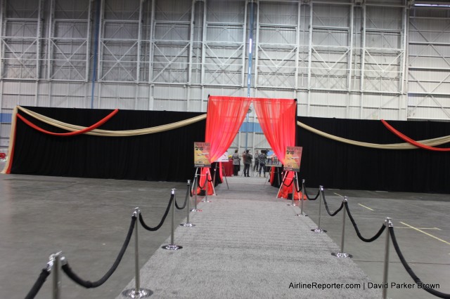 The VIP area inside the hangar