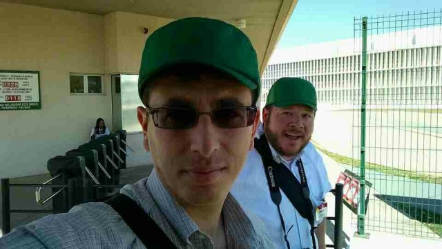 Jason Rabinowitz and me at the TAM MRO with sweet safety hats on
