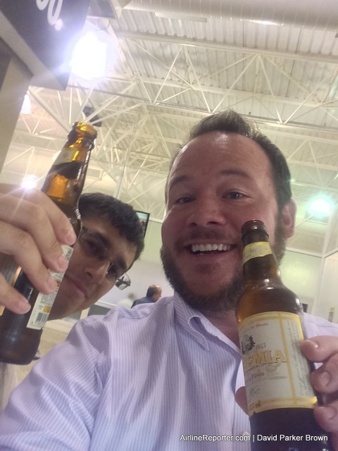 Jason and I back at RAO enjoying some Brazilian beer before our flight. 