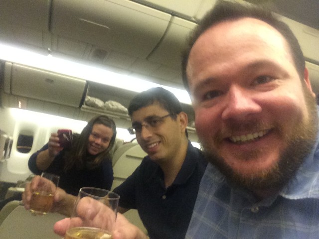 Cynthia, Jason and I are boarded and ready to head back to the states