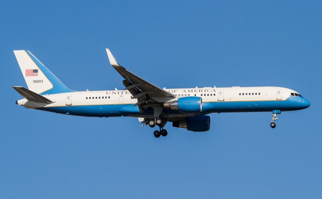 US Secretary of State John Kerry arrives at the G20 in Brisbane aboard a C-32 