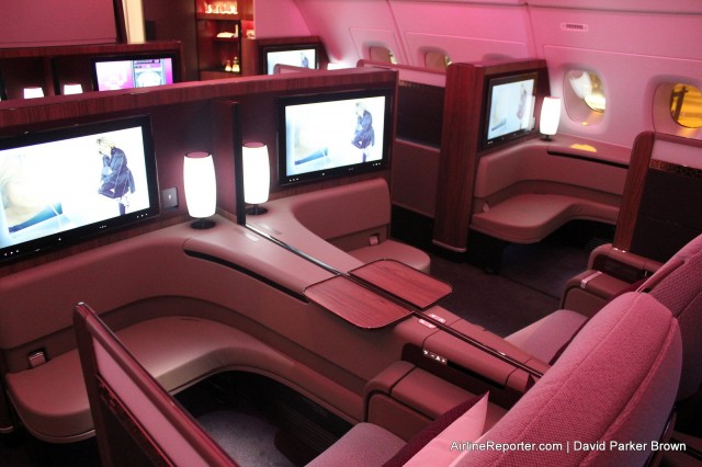 There are eight suites located in the Qatar First Class cabin