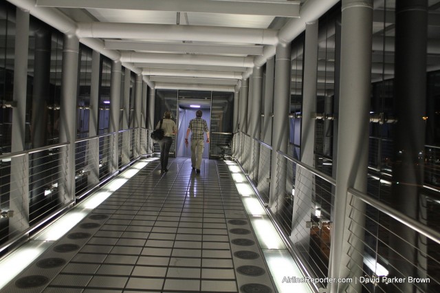 Boarding onto the upper deck of the Qatar A380 in Bangkok