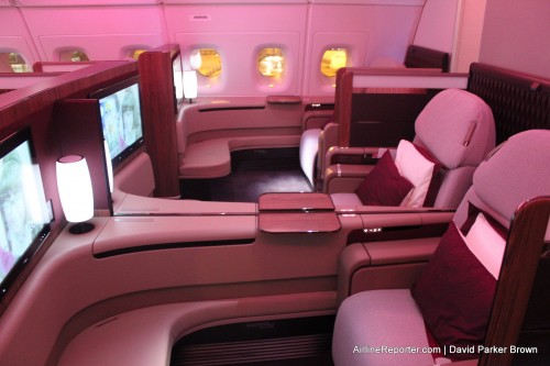 The Qatar First Class product on the A380. For our flight, there were no First Class Passengers