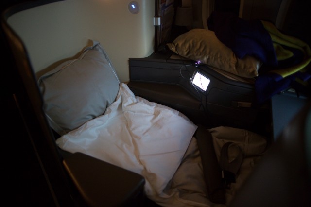 The Business Class seat ready to be slept in - Photo: Jeremy Dwyer-Lindgren
