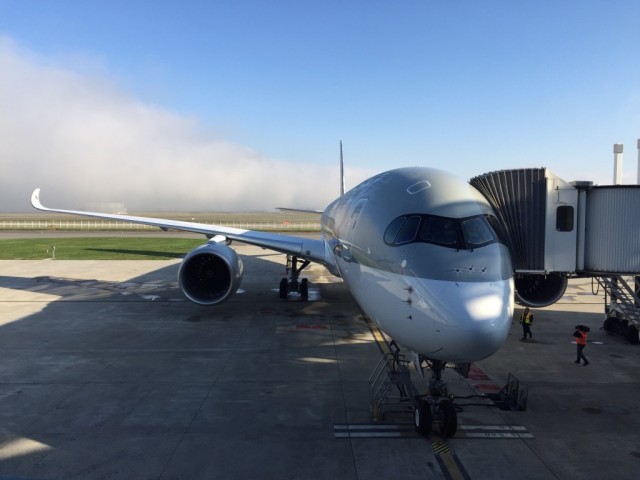Qatar's first Airbus A350 at Toulouse, ready to fly to Doha - Photo: Chris Sloan | AirwaysNews