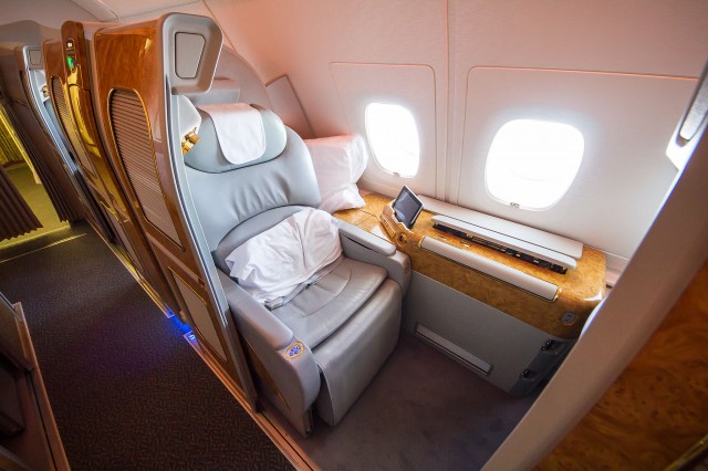 Emirates A380 first class suite, not a bad place to spend 14 hours Photo: Jacob Pfleger | AirlineReporter