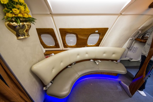 The comfortable lounge on-board the Emirates A380 Photo: Jacob Pfleger | AirlineReporter