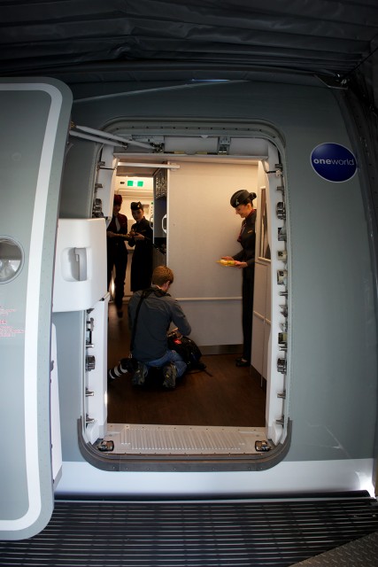 Door L1 on Qatar Airways' first A350 XWB, long after the crowd had dispersed for lunch. Photo - Bernie Leighton | AirlineReporter