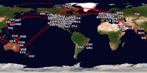 Our team flew over 360,000 miles in 2015 for stories. Photo: gcmap.com