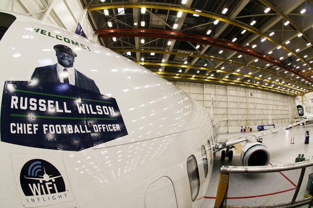 Alaska Airlines sponsors Russell Wilson as their Chief Football Officer and even has a 737-900ER specially painted, just for him - Photo: Alaska Airlines