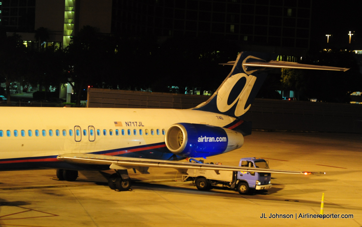 N717JL rests at  Tampa's gate C44